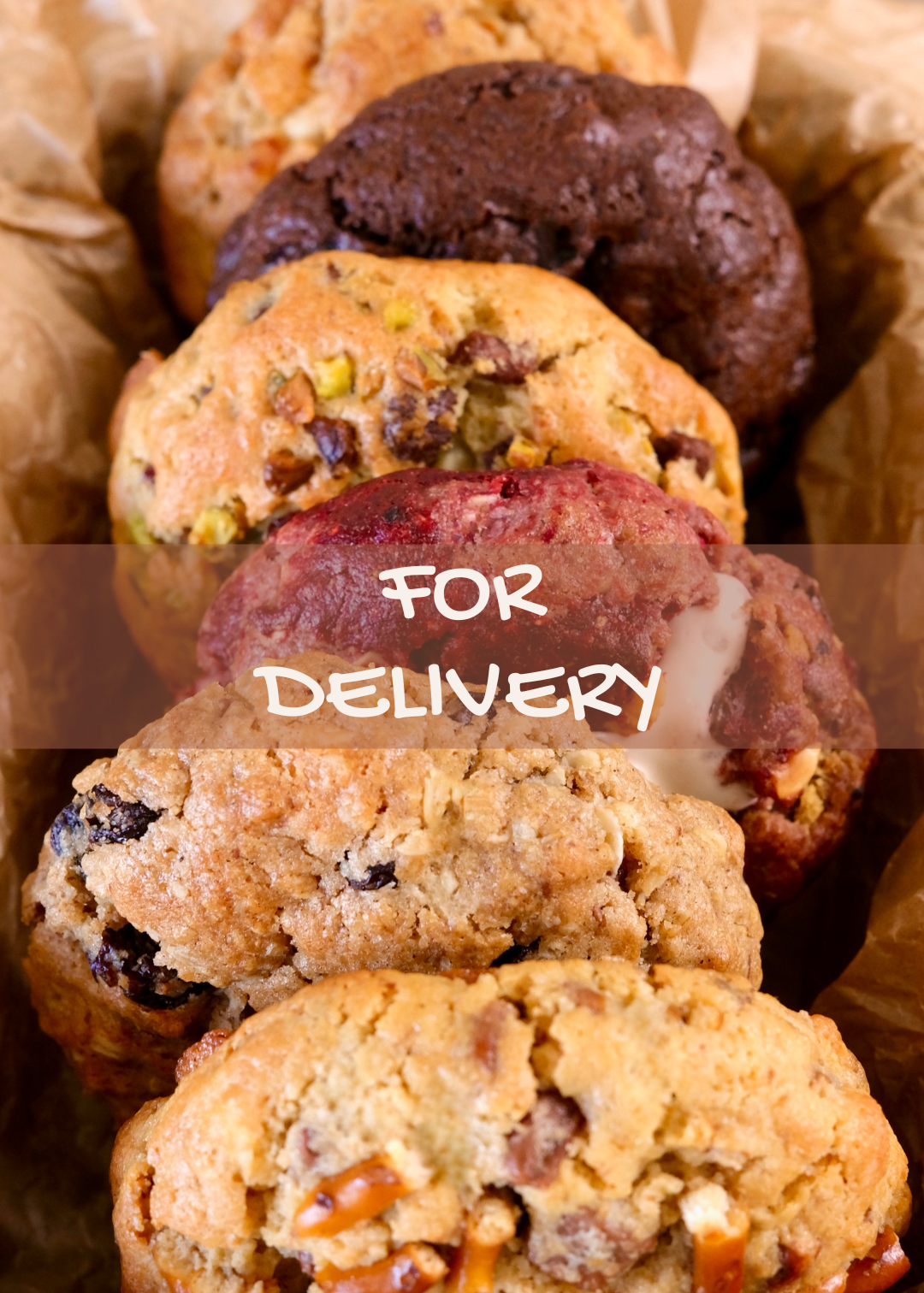 FOR DELIVERY: 6 NYC Cookies (Winter Collection) | Pretzel Bark, Berry Trail, Nutty Grove, Gingerwood, Black Forest, Chai Meadow